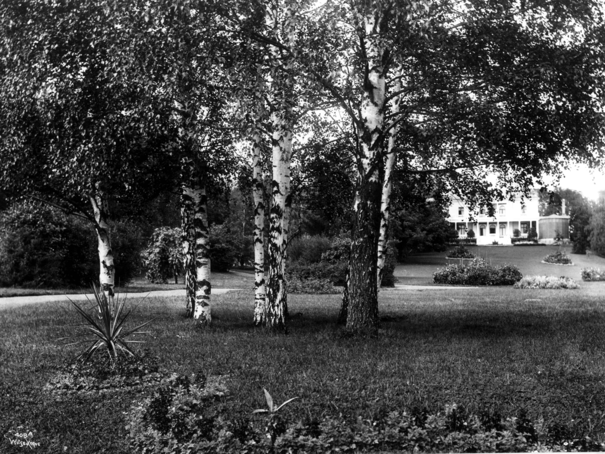 Skøyen hovedgård, Oslo 1903. Huset sett fra parken.