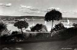 Frognerkilen, Oslo 1935. Kilen, sett fra Oscarshall. Båttraf