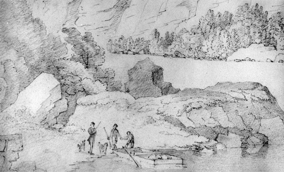 Torridalselva
Fra skissealbum av John W. Edy, "Drawings Norway 1800".