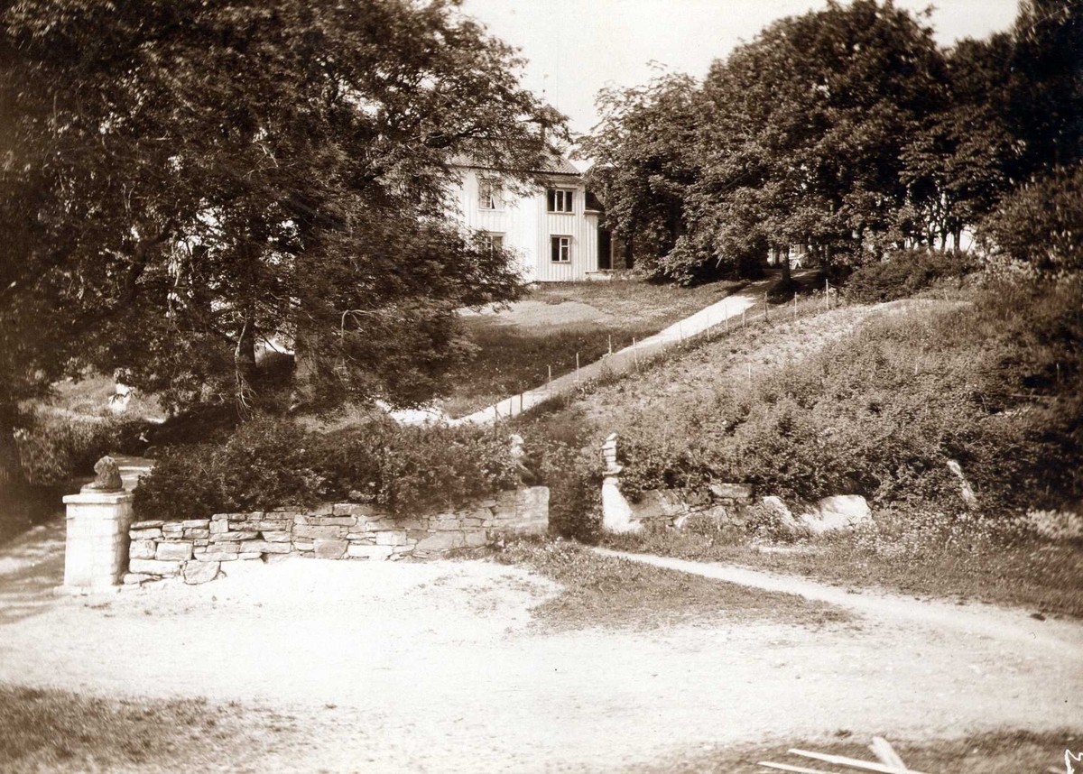 Rester av hageanlegg, Reinsklostret, Rissa, Sør-Trøndelag. Fotografert 1905.