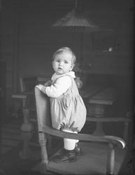 Srir Arentz står på en stol. Fotgrafert august 1931.