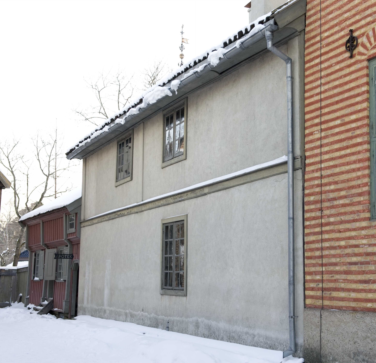Uthus til Rådhusgata 7, Oslo. Hans Nielsen Hauge satt fengslet i et rom på loftet fra 1804-1811.
NF212.
