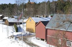 Oversiktsbilde av Trøndelagstunet, Norsk Folkemuseum. Fotogr