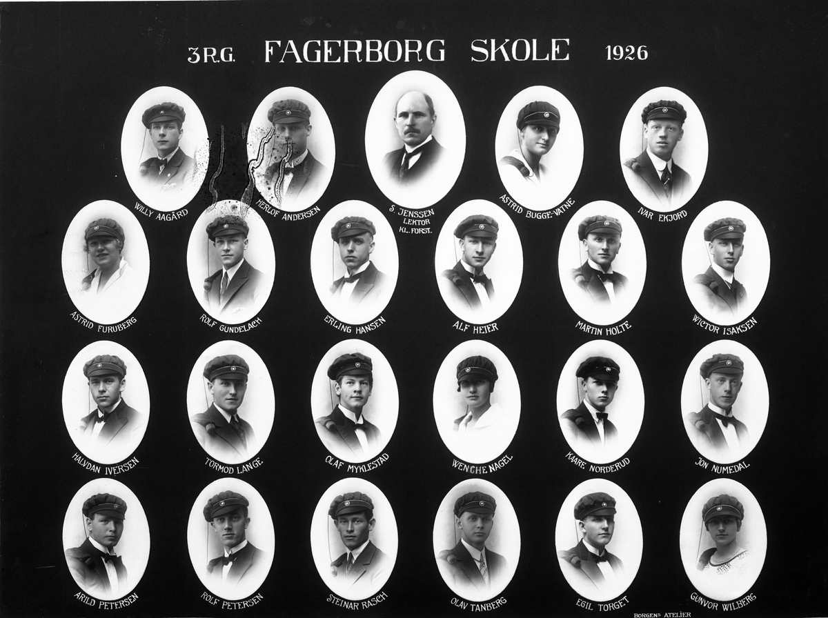 Montasje, 3 RG Fagerborg skole 1926.