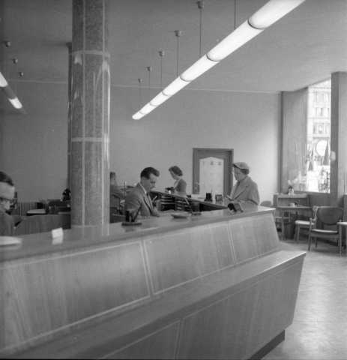 Kreditkassen, interiør, Oslo 1956.