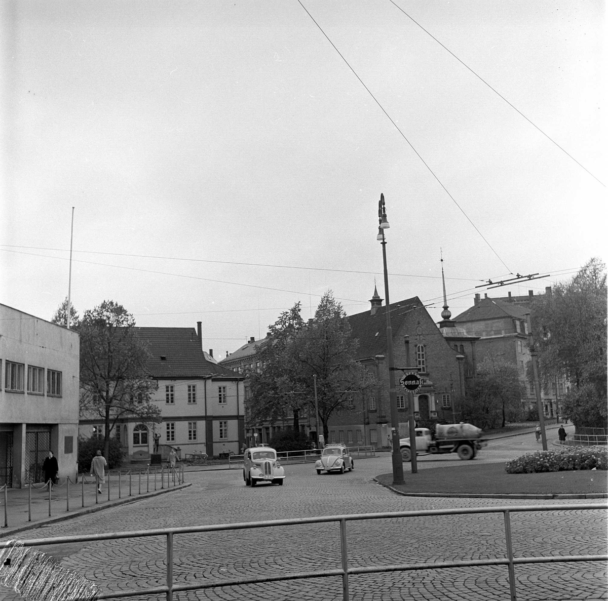 Bislett, Oslo, oktober 1960. Rundkjøring.