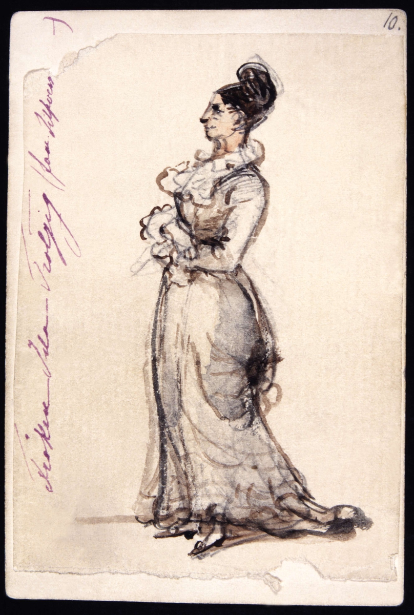 "Fröken Ida Trotzig." Akvarell av Fritz von Dardel