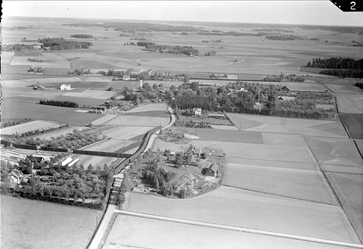 Flygfoto över Vaksala socken, Uppland 1936