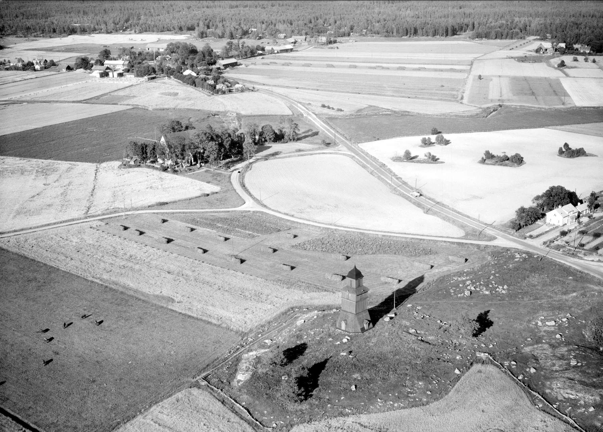Flygfoto över Rasbokil, Rasbokils socken, Uppland 1958