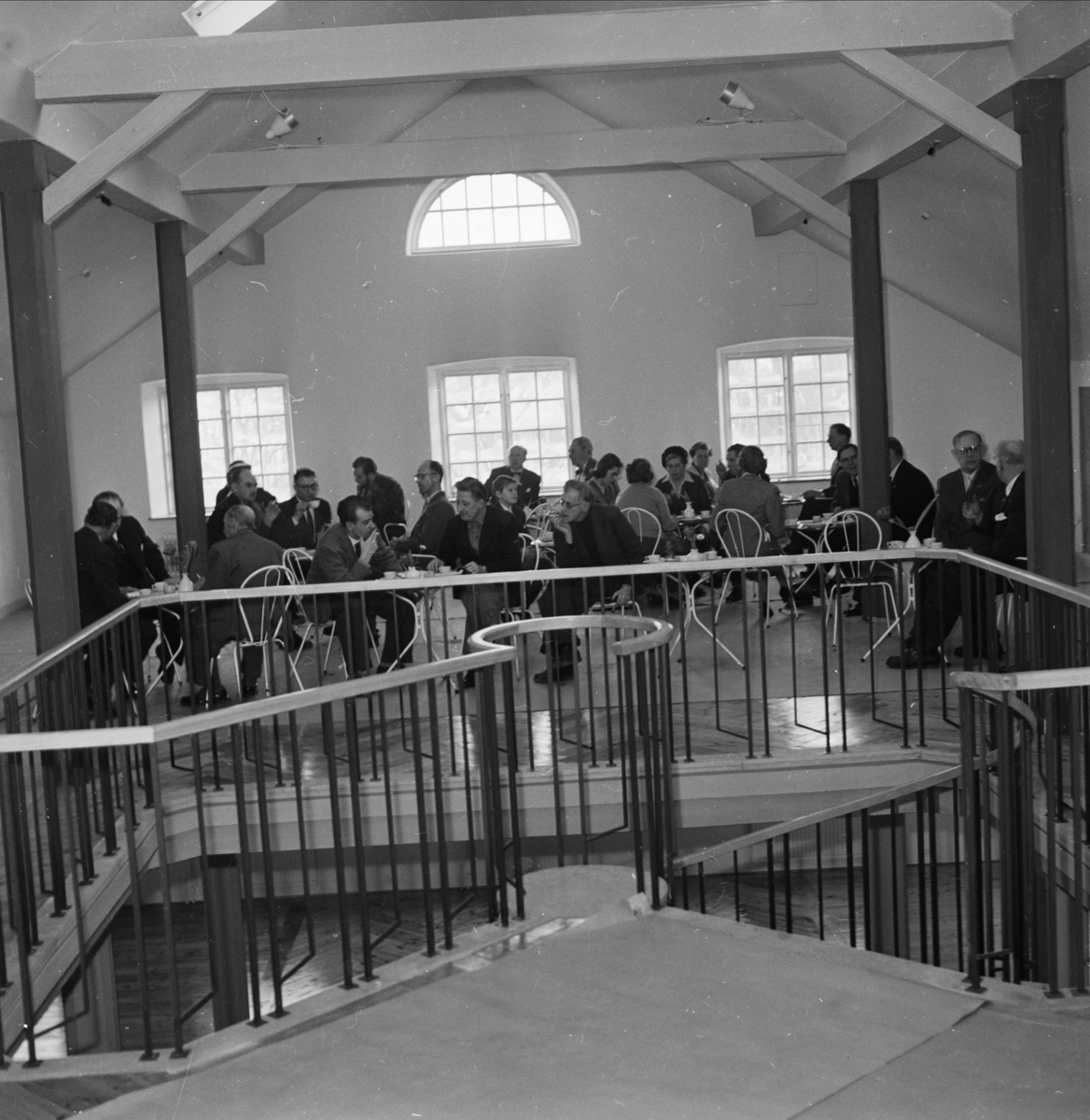 Pressvisning av Upplandsmuseet i Akademikvarnen, Uppsala februari 1958