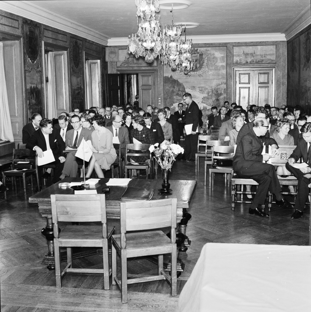 Västgöta nation - "100-talet kommunalmän på distriktskonferens", Uppsala oktober 1962