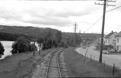 Jernbanen rett nord for Evje stasjon