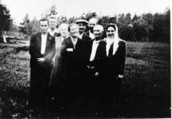 Gruppebilde, menn, damer.