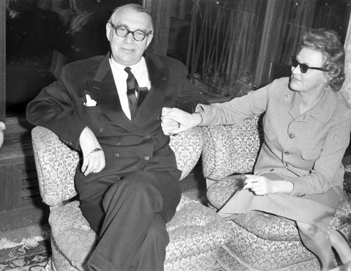 Skeppsredare Gustaf Thordén med hustru Clary den 27 februari 1958