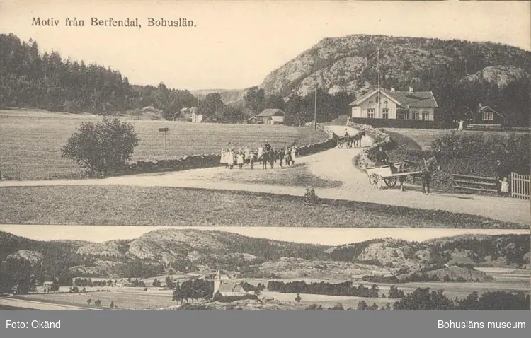 Tryckt text på kortet: "Motiv från Berfendal, Bohuslän"
