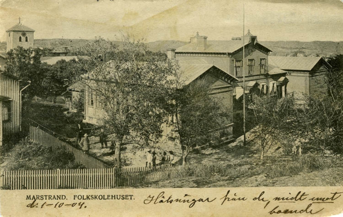 Text på kortet: "Marstrand. Folkskolehuset".