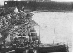 Hafslunds kraftanlegg i Skjeberg ved Glomma, ca, 1898,  bygg