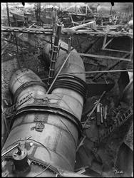 Hafslund A/S i Skjeberg, 1936. Bygging av rørledning - kraft