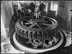 Hafslund A/S i Skjeberg, 1936. Interiør fra kraftstasjon. Gr