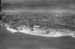 Flyfoto fra Kragerø 28/6-53. Odden ved Postmyr og Skjelsvik 