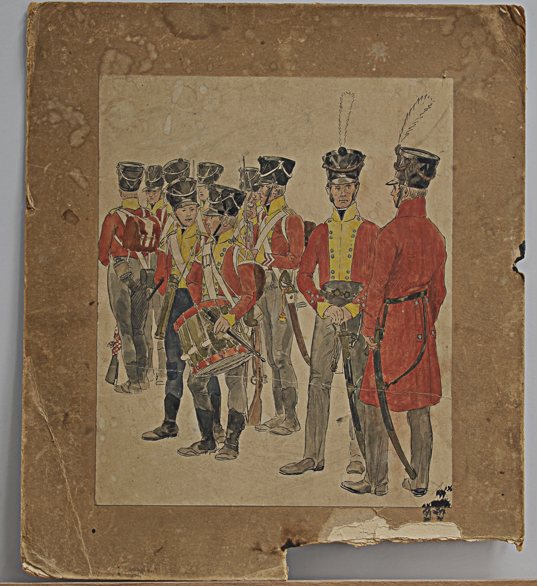 Soldater, infantrister i det 2. Trondhjemske infanteri regiment av 1814.