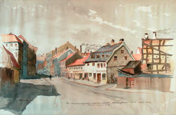 Vognmannsgata fra nr. 17 mot Jernbanetorvet. [Forstadsmotiv]