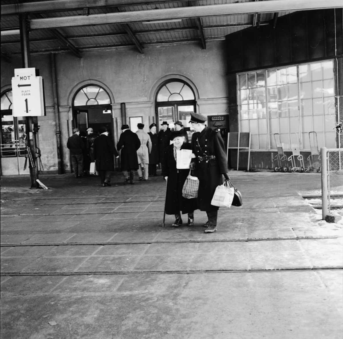 Uppsala centralstation, Uppsala december 1960