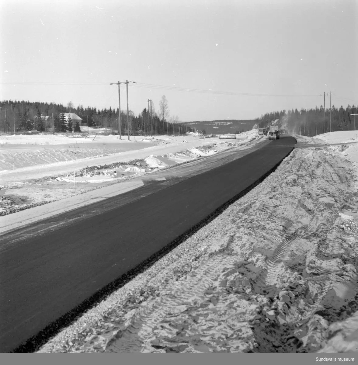 Byggnation av motorvägen i Bydalen och norrut pågår. Fotograferat för Dagens Nyheter.