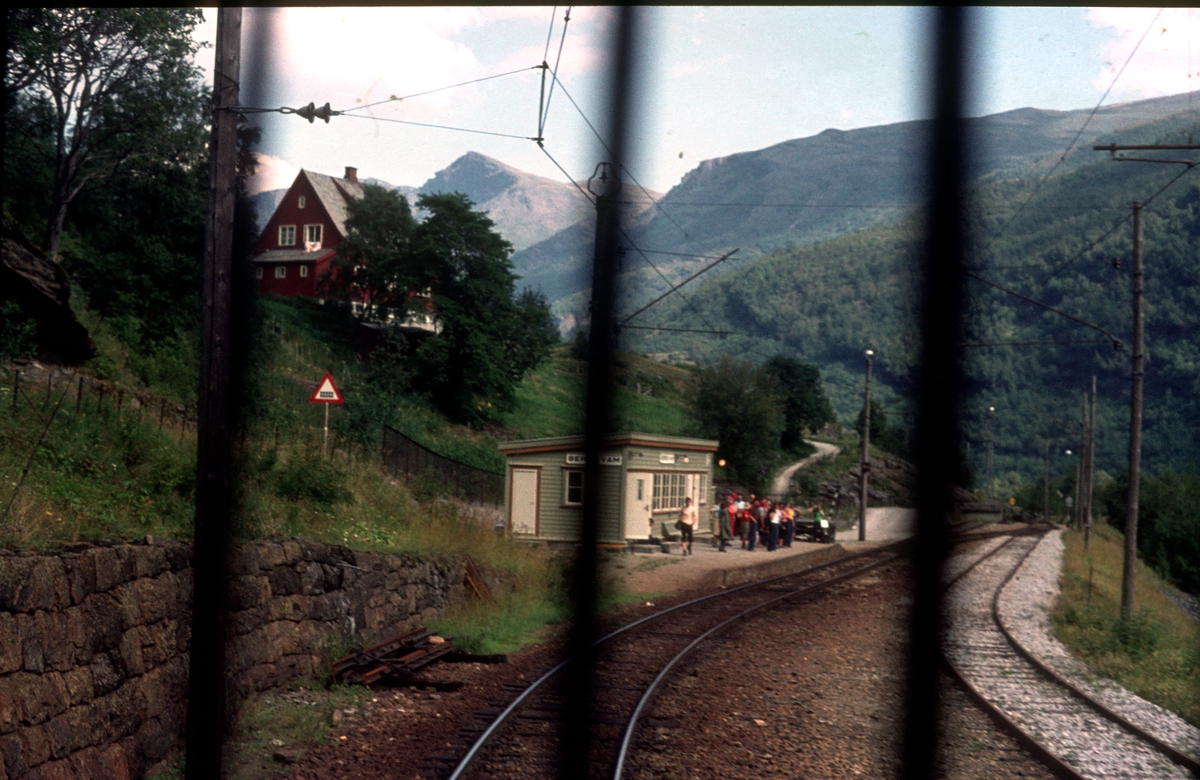Berekvam stasjon fotografert fra elektrisk lokomotiv type El 9.