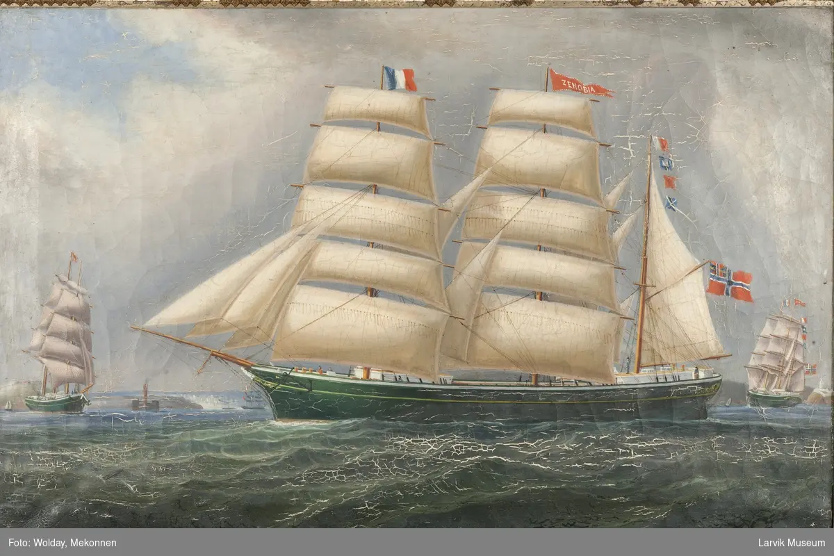 Bark Zenobia av Larvik, Capt. J. A. Amundsen