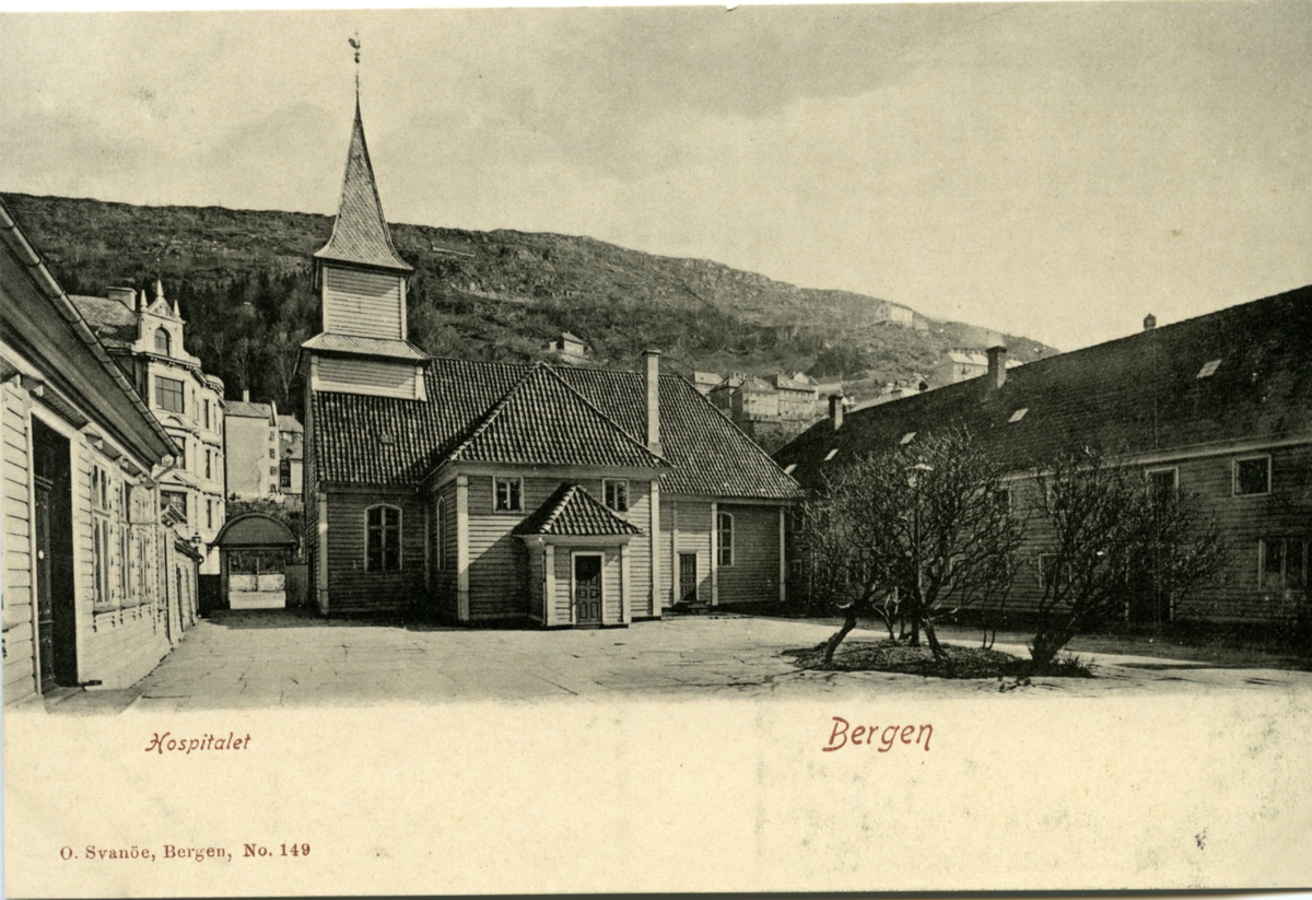 St. Jørgen kirke og hospital. Kong Oscars Gate Bergen.
