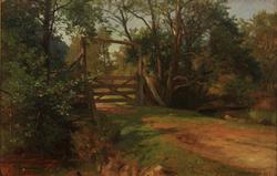 Skogparti fra Svanø i Sandefjord [Oljemaleri]