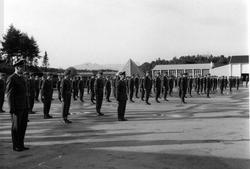 Militært personell. Gruppefoto. Oppstilling, mange personer,
