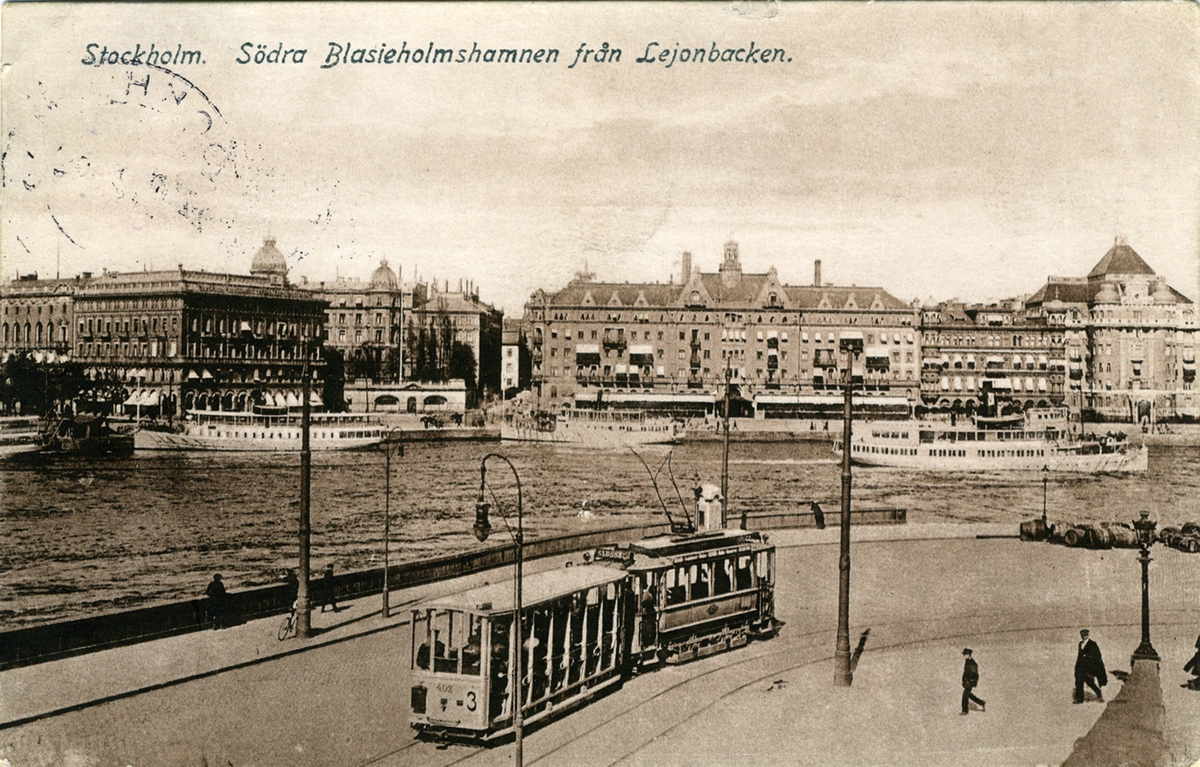Stockholm. Södra Blasieholmshamnen från Lejonbacken
Import. Axel Eliassons Konstförlag, Stockholm. No.568