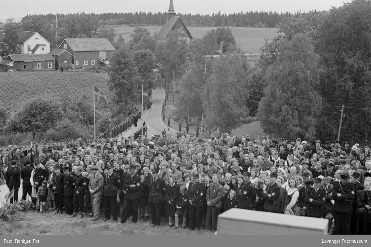 Fra Nasjonal Samlings stevne, riksmøte, på Stiklestad 1944.