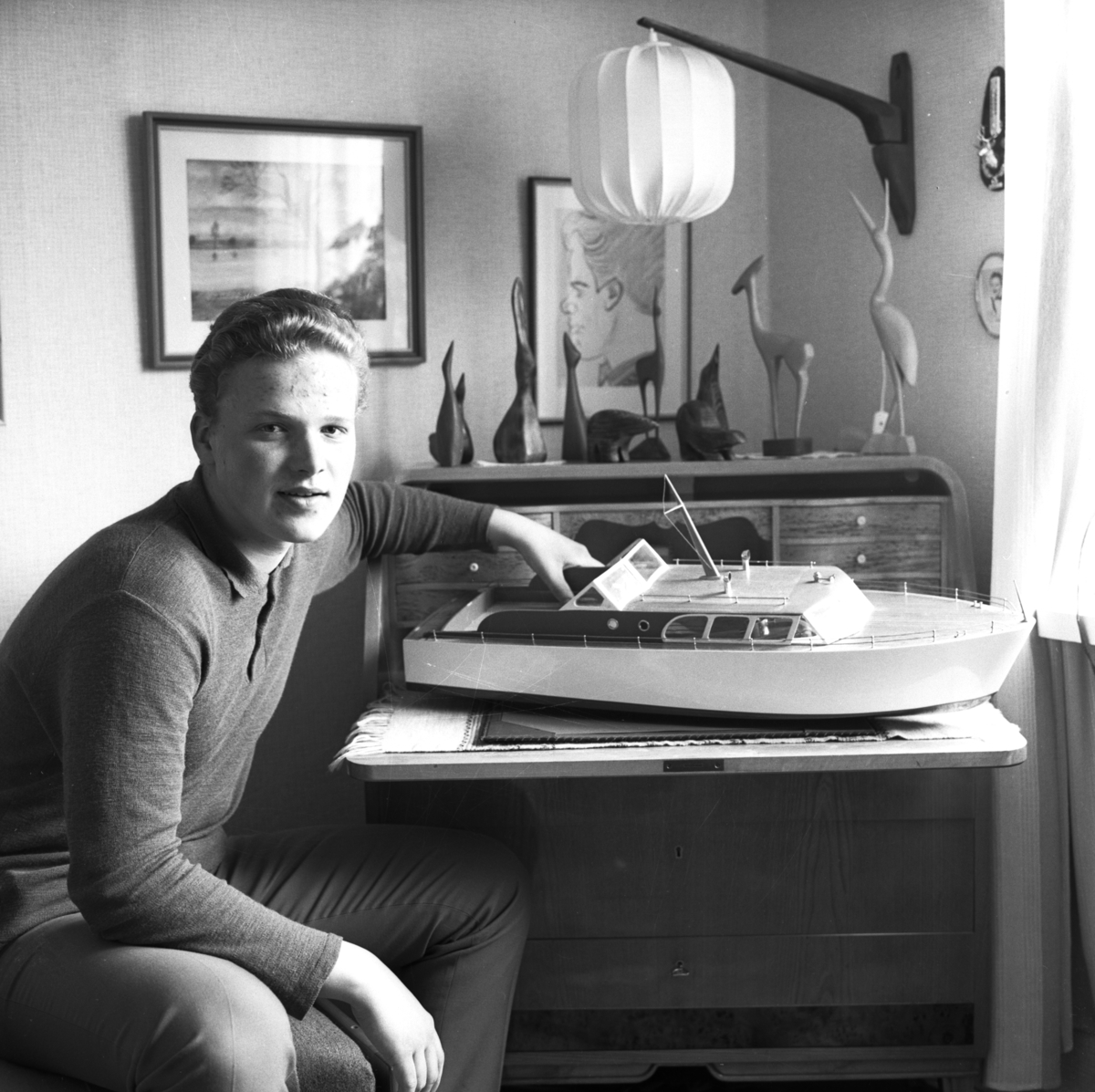 Båtbyggare Sigvard Svensson på 1960-talet.