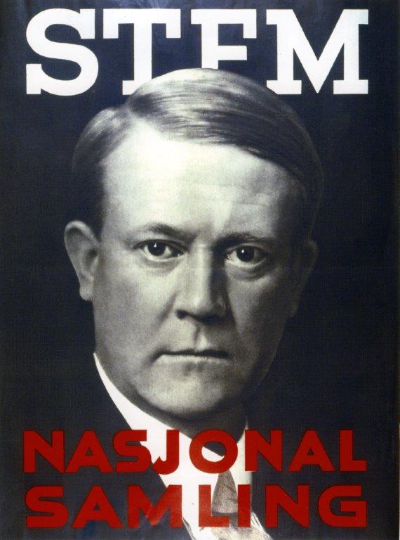 Vidkun Quisling på NS plakat til stortingsvalget i 1933.