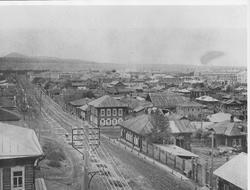 Utsikt over Krasnojarsk, Sibir, Russland