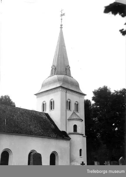Kyrkor, Skytts härad, foto O. Christoffersson, prosten Nils Bruzelius grav.