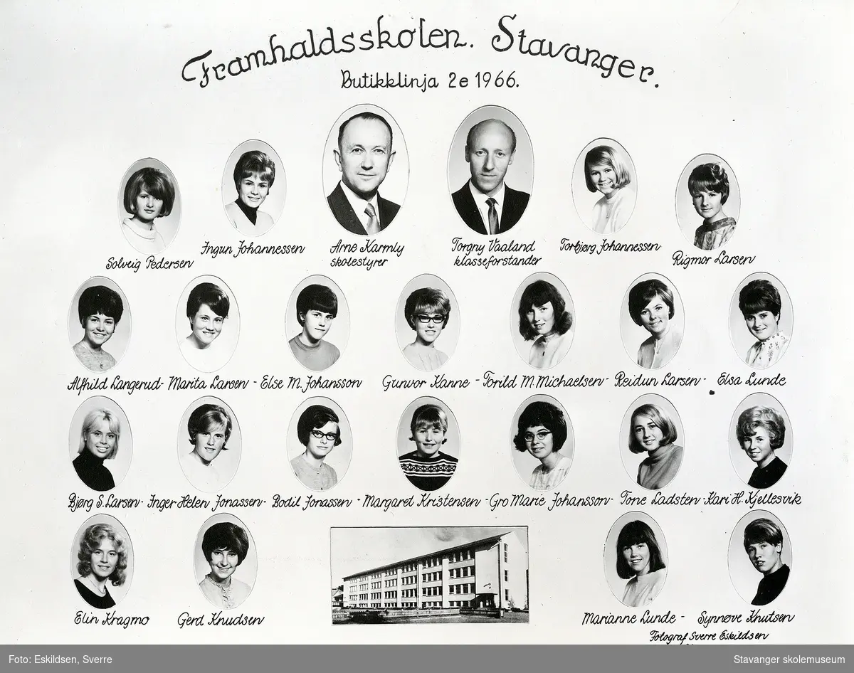 Butikklinja 2e, Framhaldsskolen Stavanger. 1966.