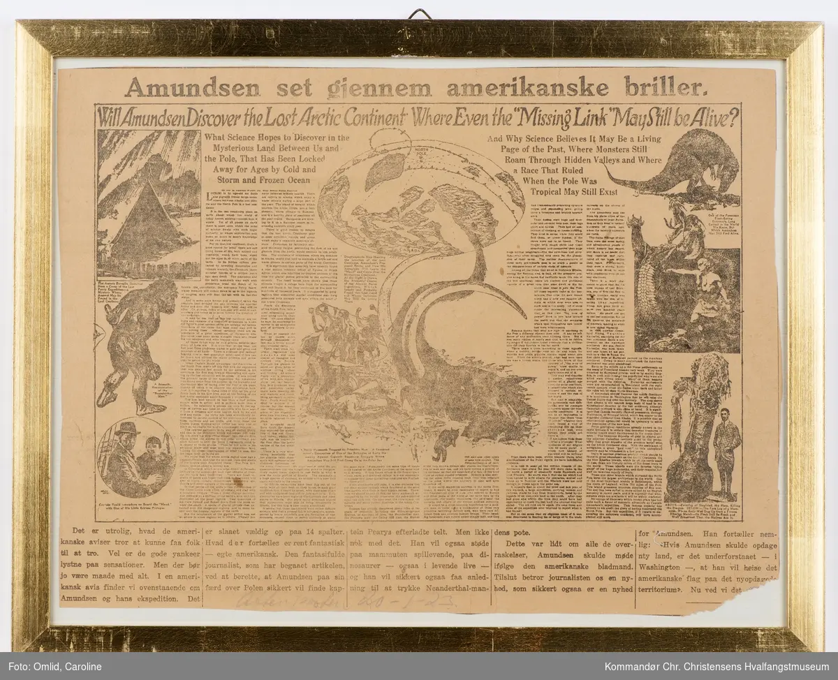 Avis artikkel, Amundsen sett gjennom Amerikanske briller