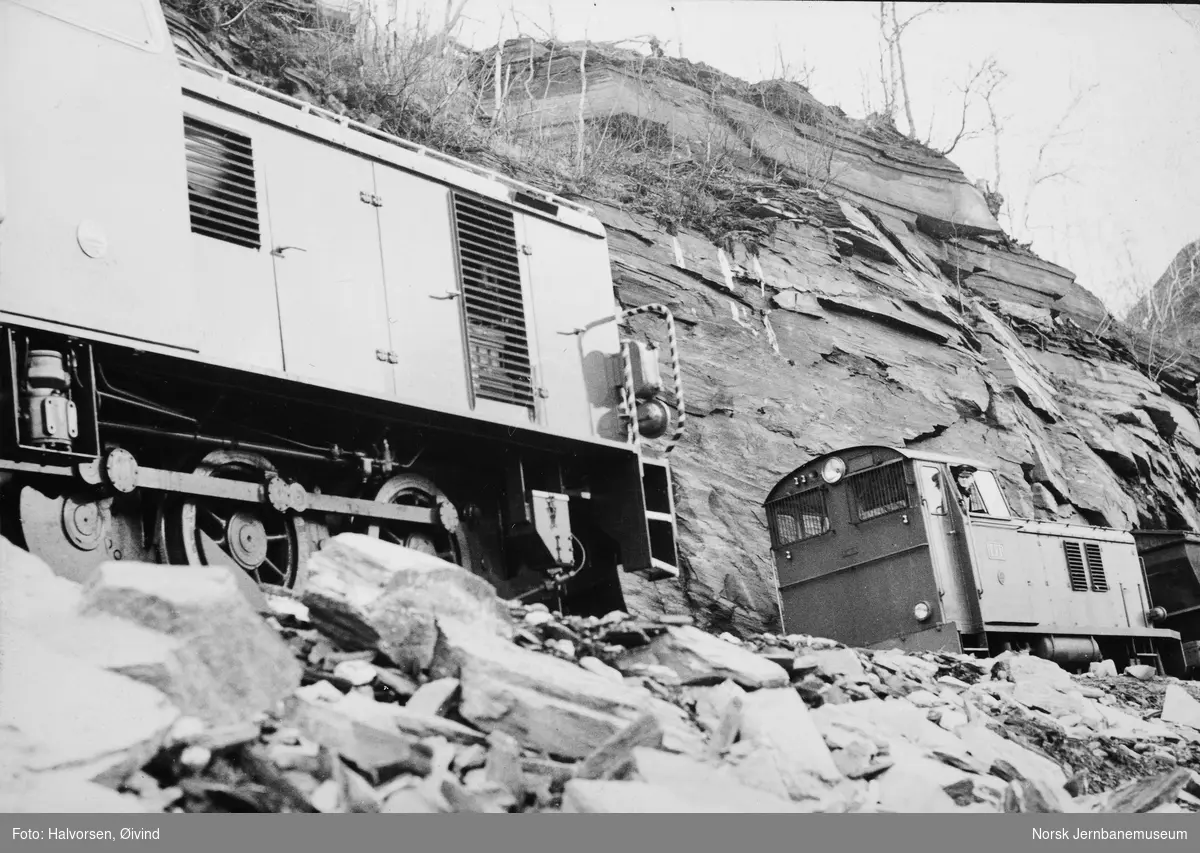 Lokomotivet "Saulo" fra Levahn ved idriftsettelsen på Sulitjelmabanen - "Tyr" i bakgrunnen