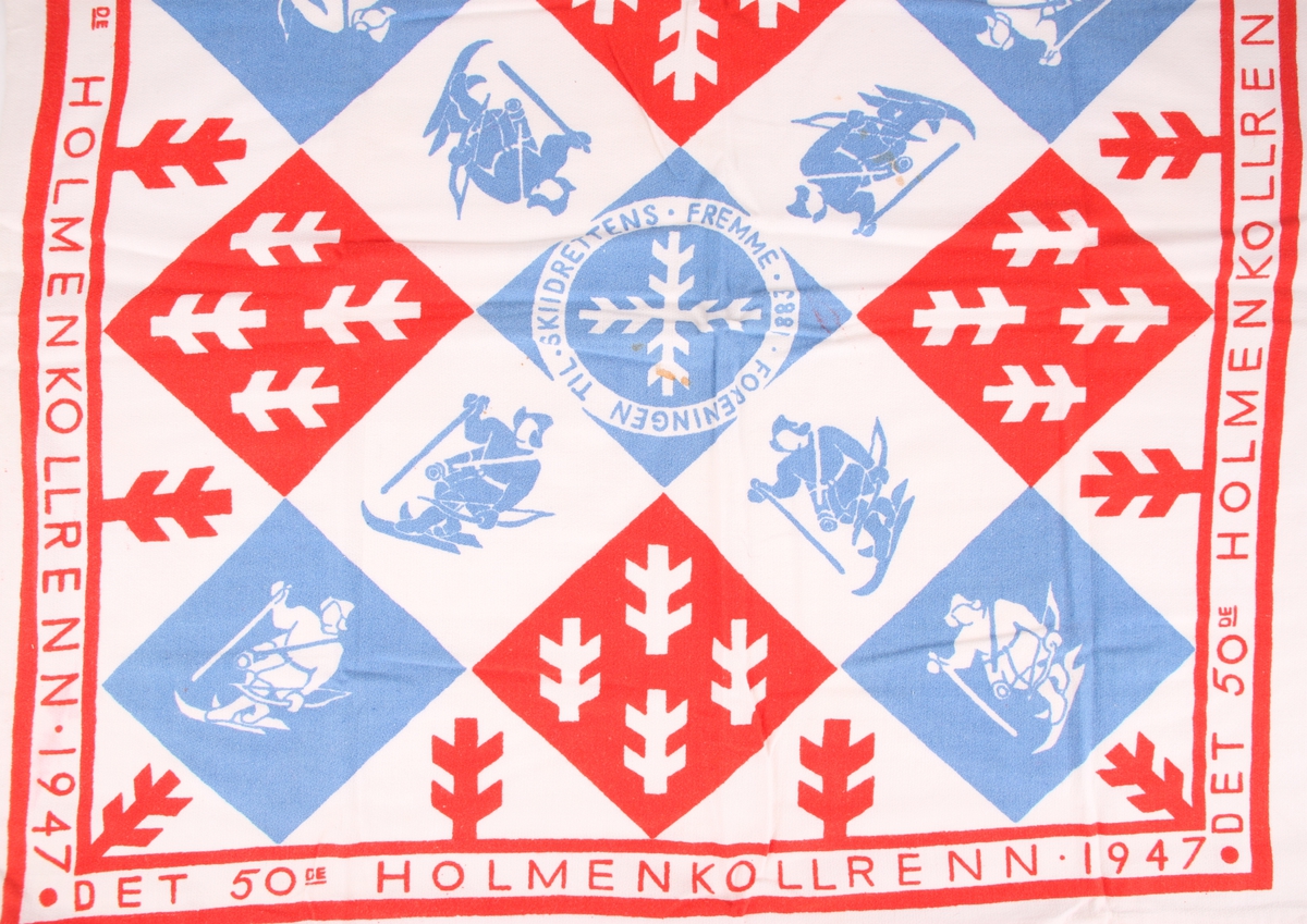 Offisielt skjerf for Holmenkollrennene i 1947.