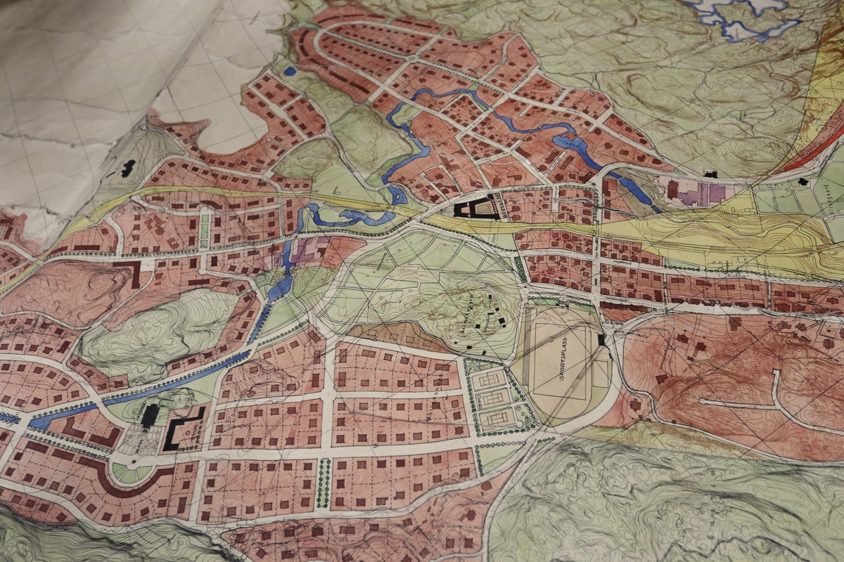 Kart over kvadraturen og vestsiden av Kristiansand.