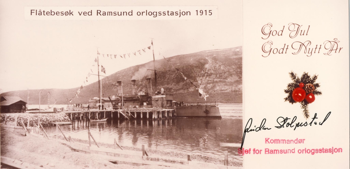 Flåtebesøk ved Ramsund orlogsstasjon 1915. 