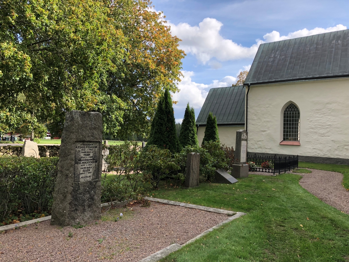 Höreda kyrkogård, nordöstra kvarteret med köpegravar. Höreda socken, Eksjö kommun.