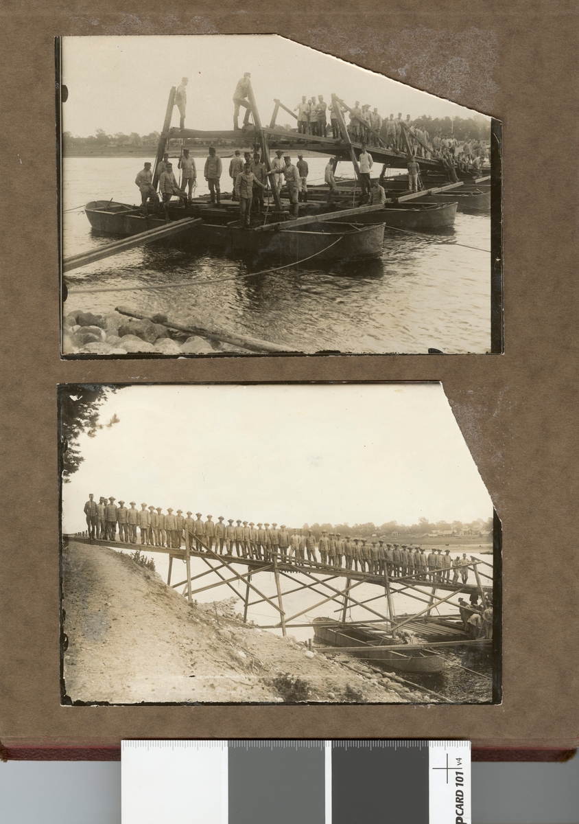 Gruppbild med soldater på bro.