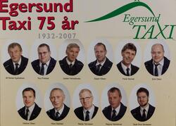 Kalender utklipp i forbindelse Egersund Taxis 75 års feiring