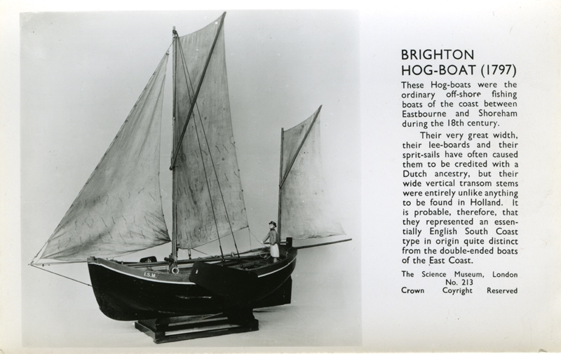 Modell av båttypen "Brighton Hog-boat"
