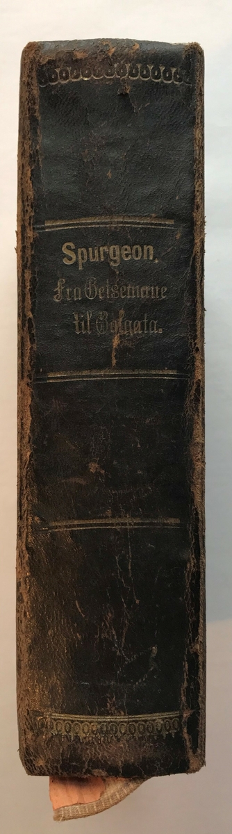Bok fra 1890. Skrevet av Spurgeon, C.H. (Charles Haddon), og trykket av John Fredriksons forlag, Bergen. Boken har 459 sider og skrevet på norsk i gotisk skrift.